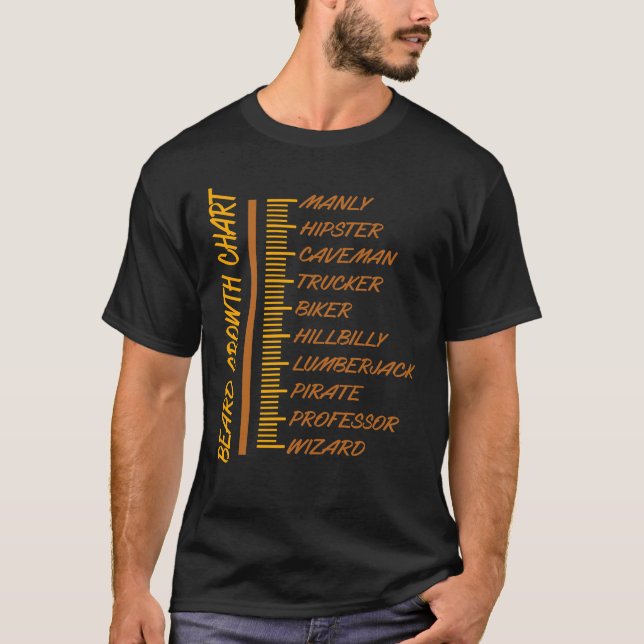 Beard Growth Chart  Bearded Man T-Shirt (Front)