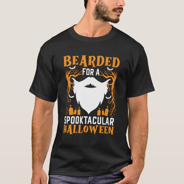 Beard Halloween Trick Or Treat Moustache Bearded T-Shirt (Front)