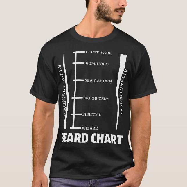 Beard Length Chart New Funny Hipster Beard T-Shirt (Front)