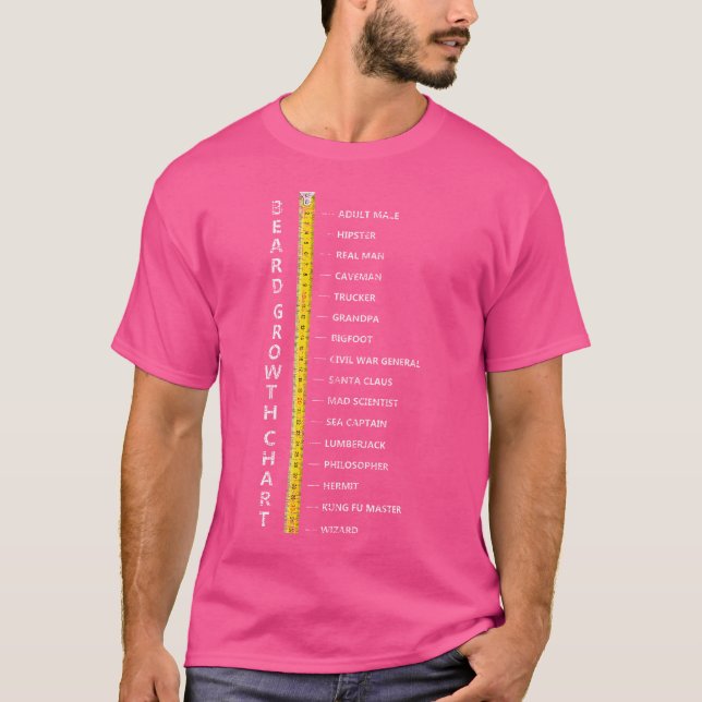 Beard Length Growth Chart Ruler How Long Is Your B T-Shirt (Front)