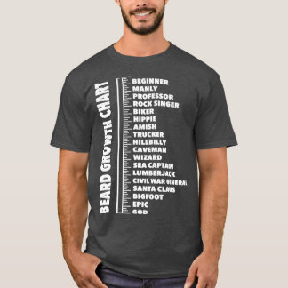 Beard Length Ruler Growth Chart Joke Gift Menx27s T-Shirt