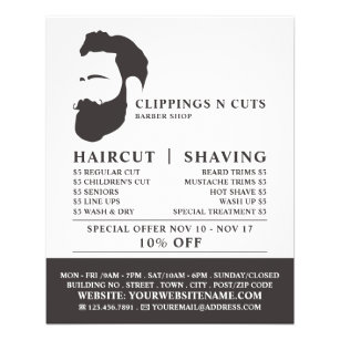 Beard Logo, Men's Barbers Advertising Flyer