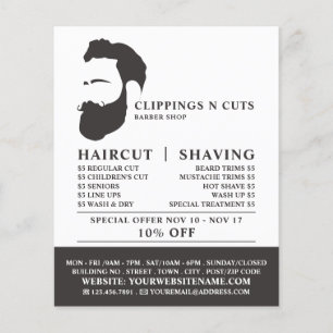 Beard Logo, Men's Barbers Advertising Flyer
