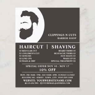 Beard Logo, Men's Barbers Advertising Flyer