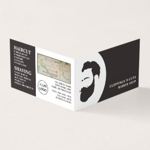 Beard Logo, Men's Barbers, Detailed Loyalty Card, Business Card