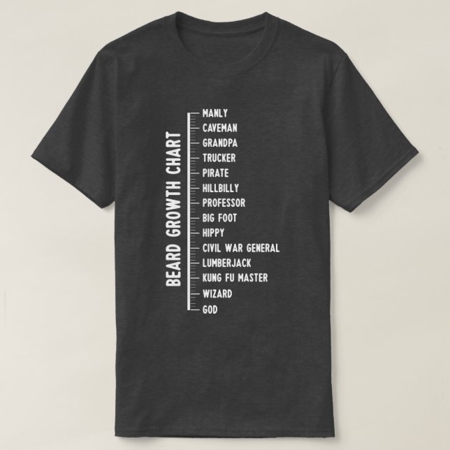 Beard Lover Scale Funny Beard Growth Chart Classic T-Shirt (Design Front)
