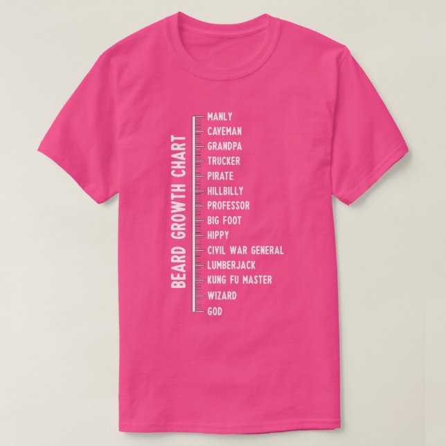 Beard Lover Scale Funny Beard Growth Chart T-Shirt (Design Front)