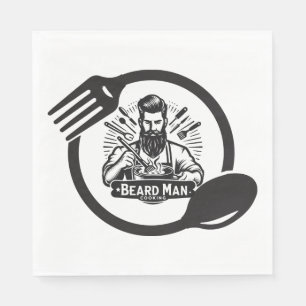 Beard Man Cooking Paper Napkins