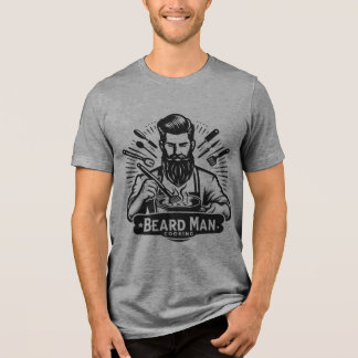 Beard Man Cooking T-Shirt Tri-Blend Shirt