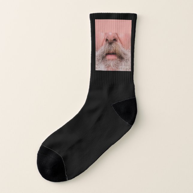 Beard Manly Moustache Elderly Man Male Mouth Face  Socks (Left Outside)