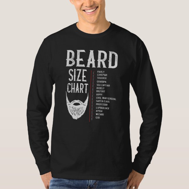 Beard Measurement Char  Beard Length Growth Chart T-Shirt (Front)