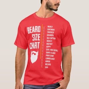 Beard Measurement Chart Beard Length Funny Growth  T-Shirt