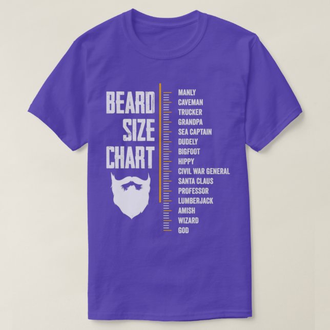 Beard Measurement Chart Gift Beard Length Funny Gr T-Shirt (Design Front)