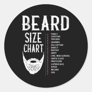 Beard Measuret Char Beard Length Growth Ch Classic Round Sticker