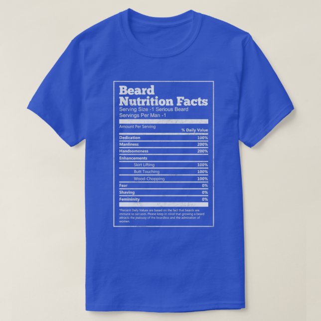 Beard Nutrition Facts Classic TShirt (Design Front)