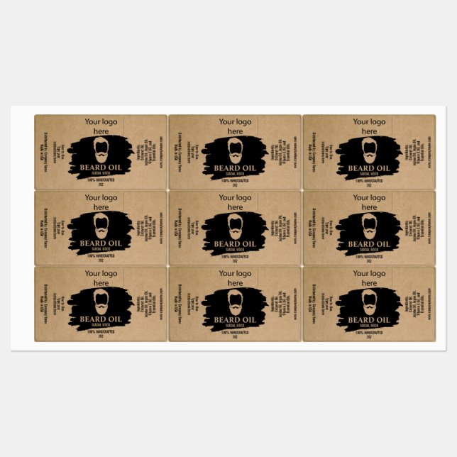 Beard Oil Label template package product add logo (Sheet)
