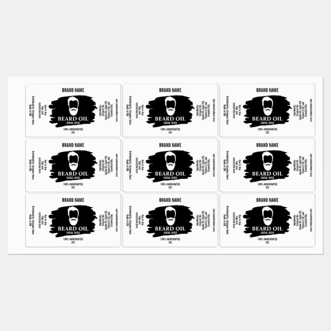 Beard Oil Label template package product package (Sheet)