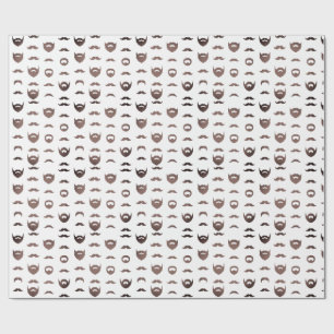 Beard Silhouette Wrapping Paper Funny Facial Hair