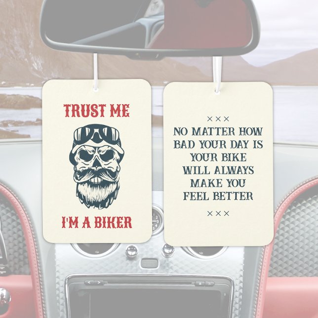 Beard Skull | Motorcycle | Trust me I'm a biker Car Air Freshener (Creator Uploaded)