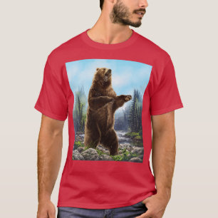 Beard Style al bear painting in the forest T-Shirt