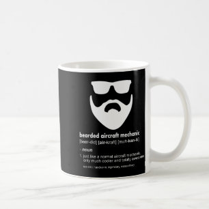 Bearded Aircraft Mechanic Shirt Funny Airplane Mec Coffee Mug