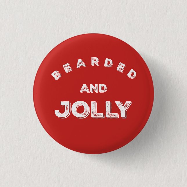 Bearded and Jolly Christmas Button (Front)