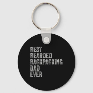 Bearded Backpacking Dad Fathers Day Key Ring