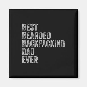 Bearded Backpacking Dad Fathers Day Magnet