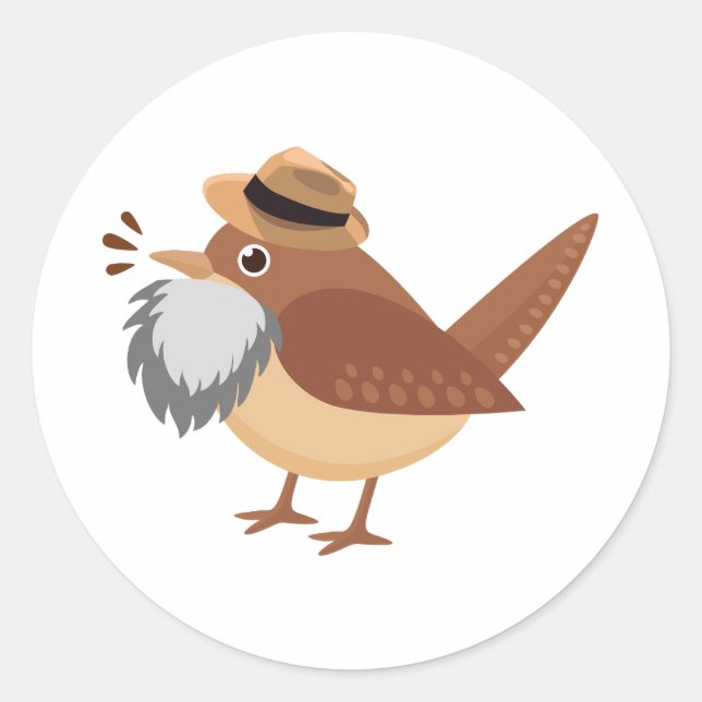 Bearded Birding Bird with Grey Beard Sticker (Front)