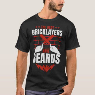 Bearded Bricklayer Brick Mason Beard Gift T-Shirt