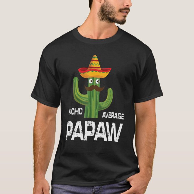 Bearded Cactus Man Face Cinco De Mayo Nacho Averag T-Shirt (Front)