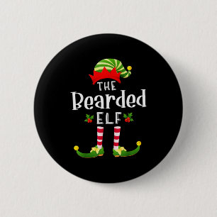 Bearded Christmas Elf Matching Pajama X-mas Party  6 Cm Round Badge