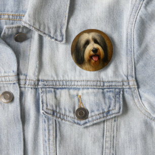 Bearded Collie 6 Cm Round Badge