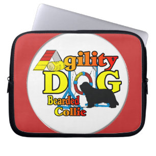 bearded collie agility laptop sleeve