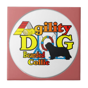 bearded collie agility tile