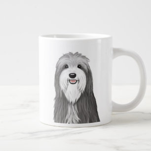 Bearded Collie Cartoon Dog Cute Pet Lover's Large Coffee Mug