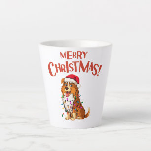 Bearded Collie Christmas Lights Xmas Dogs Gifts Latte Mug