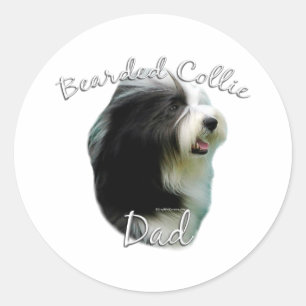 Bearded Collie Dad 2 Classic Round Sticker