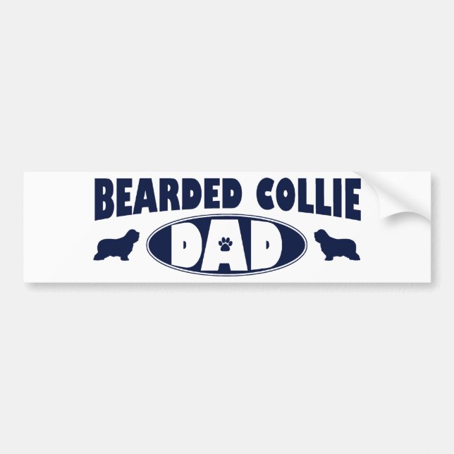 Bearded Collie Dad Bumper Sticker (Front)