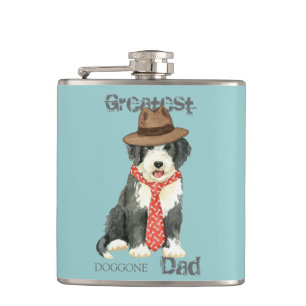 Bearded Collie Dad Hip Flask