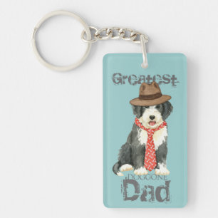 Bearded Collie Dad Key Ring