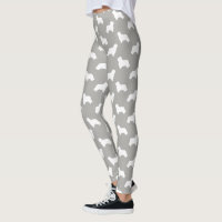 Bearded Collie Dog Breed Silhouettes Pattern