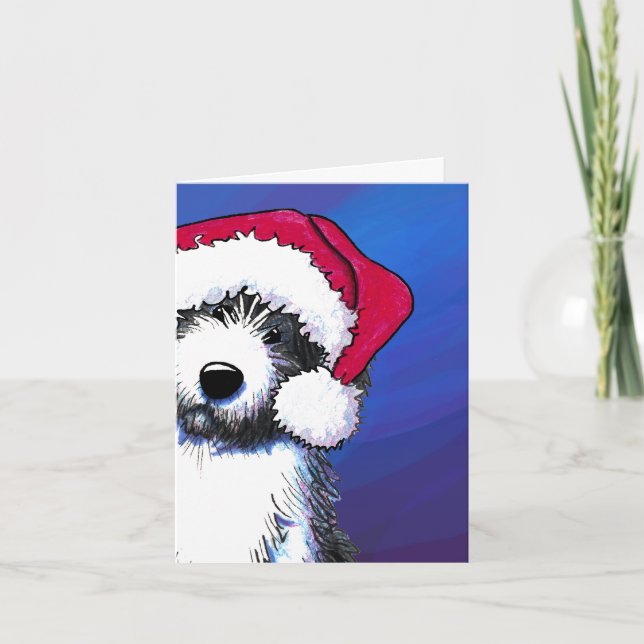 Bearded Collie Dog Christmas Cards (Front)