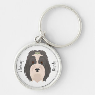 Bearded Collie dog Key Ring