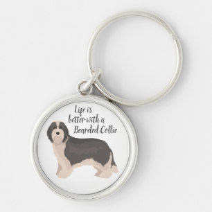 Bearded Collie dog Key Ring