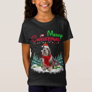 Bearded Collie Dog Light Mighty Christmas Tree Xma T-Shirt