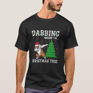 Bearded Collie Dog Santa Hat Dabbing Around the Xm T-Shirt