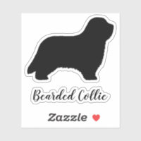 Bearded Collie Dog Silhouette Vinyl Sticker