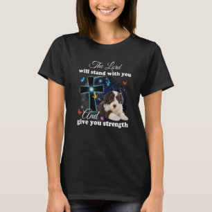 Bearded Collie Dog The Lord Will Stand With You Ch T-Shirt