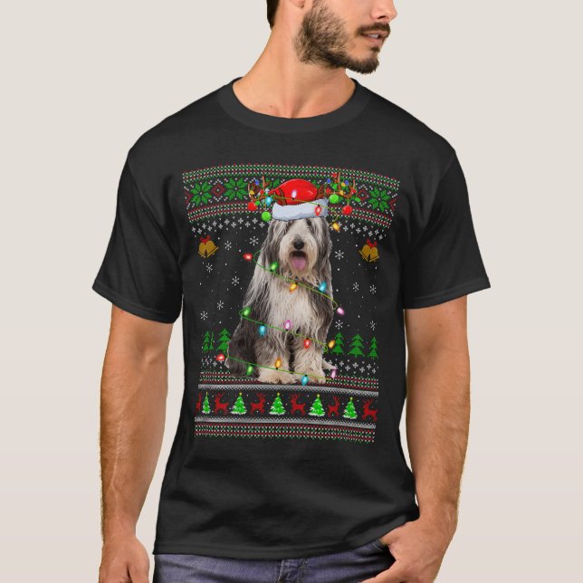 Bearded Collie Dog Ugly Christmas Sweater Holiday  (Front)